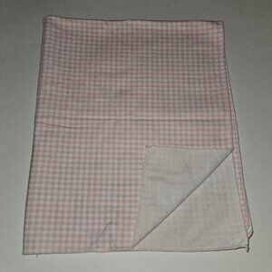 VTG Carter's Pink White Gingham Print Receiving Blanket 30x40 100% Cotton READ